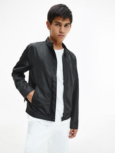 Calvin Klein Ruhák HU821119 | Calvin Klein Recycled Polyester Férfi Motoros Kabát Fekete
